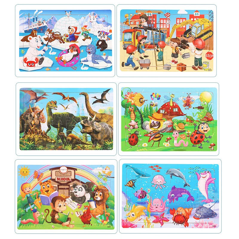 3D Fun! Wooden Jigsaw Puzzle (30 pcs) - Educational Toy & Gift for Kids